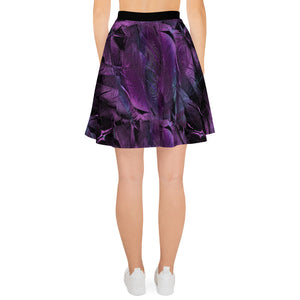 Purple Feather Skater Skirt